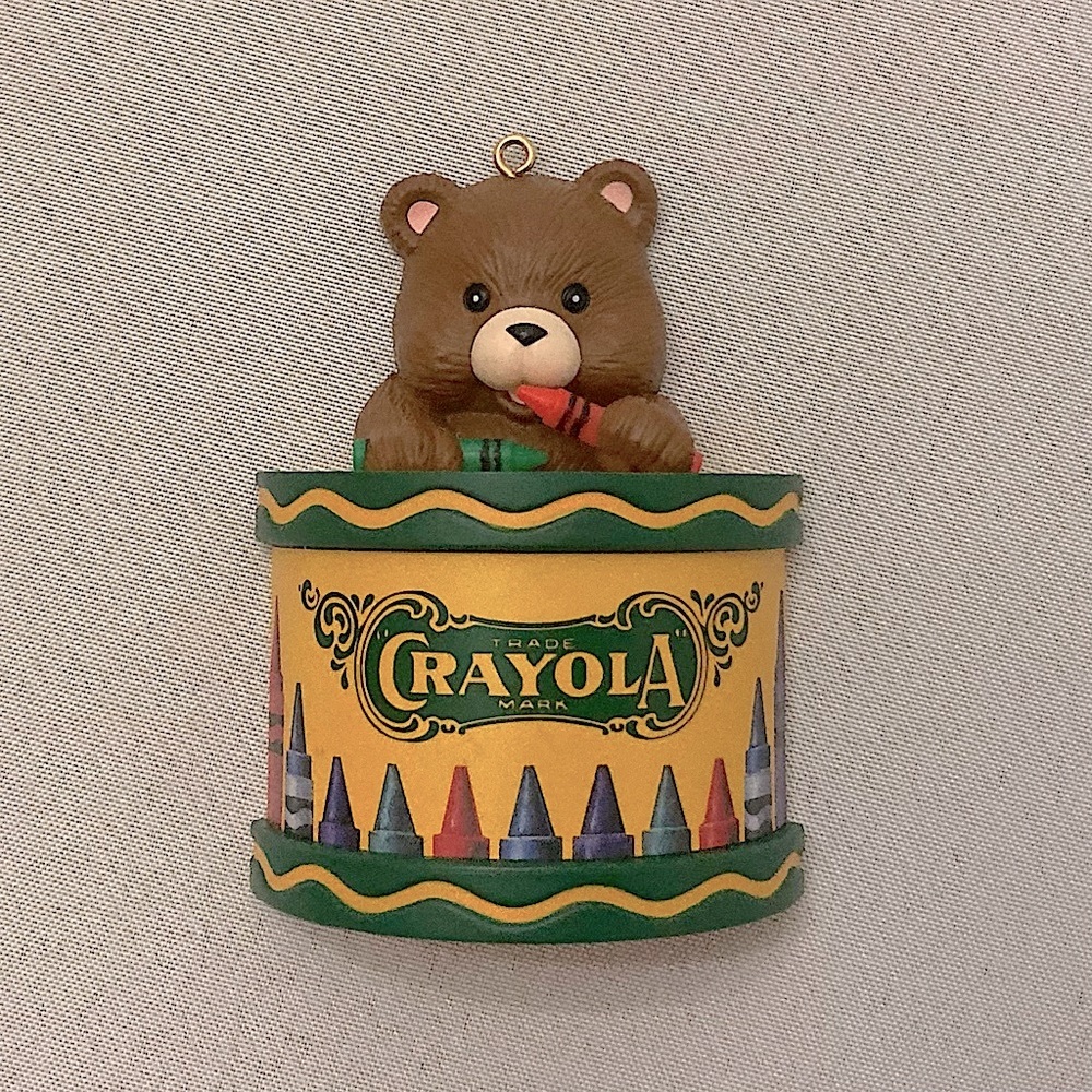 ⭐️ Vintage 1992 Crayola Crayon Teddy Bear Christmas Ornament